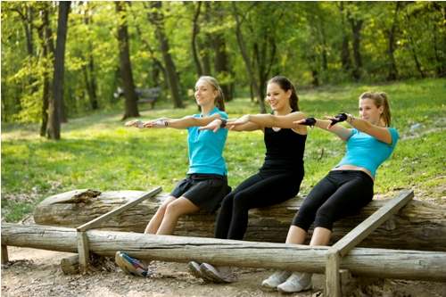 iStock_girls training on a log