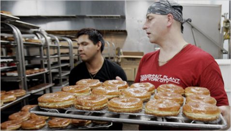 doughnuts being loaded