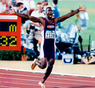 sprinting over line